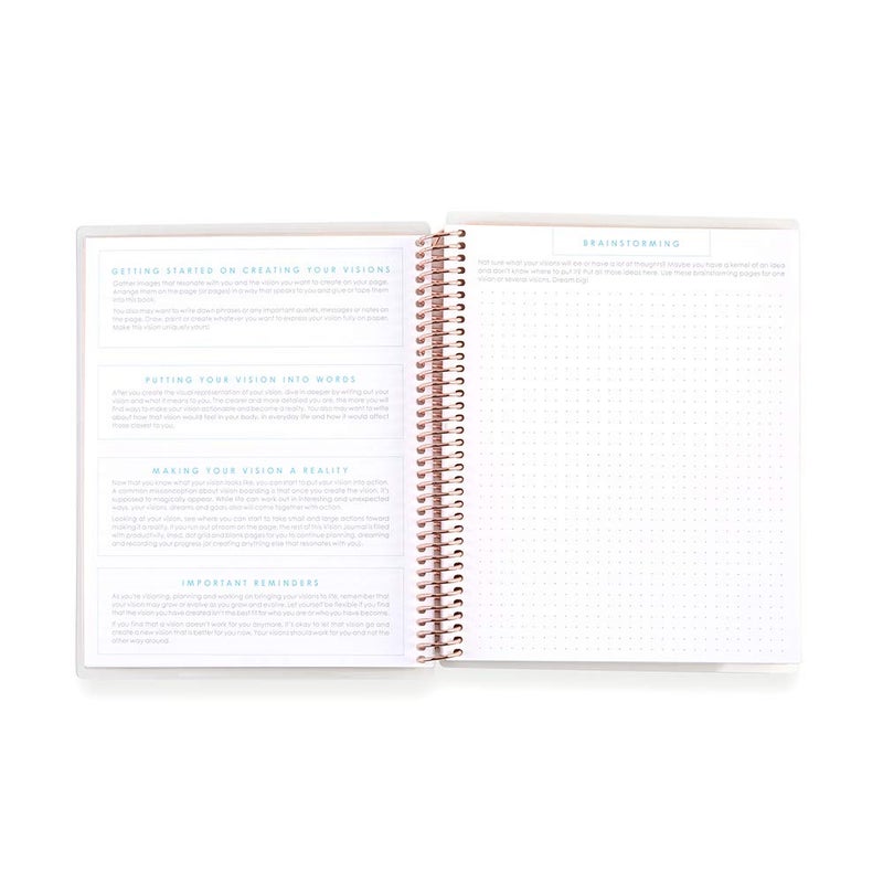 Erin Condren 7" x 9" Prompted Vision Journal - Turquoise Changeable Cover w/Platinum Coil. Vision Spreads, Lined, Dot grid, Sketchbook pages w/ 160 Pages, 80 Sheets of 80# Mohawk Paper - Image 4
